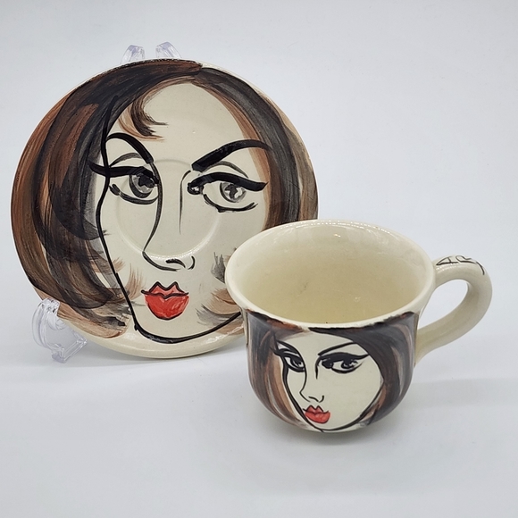 Original Art By Toni R. Hudson Cup and Saucer - Picture 1 of 7